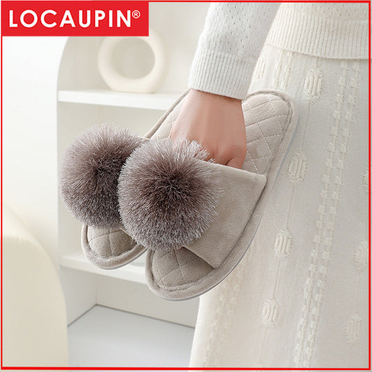 Locaupin Cute Tassel Slippers Summer Woman Non-Slip Indoor Flat Sandals Casual Ladies Shoes