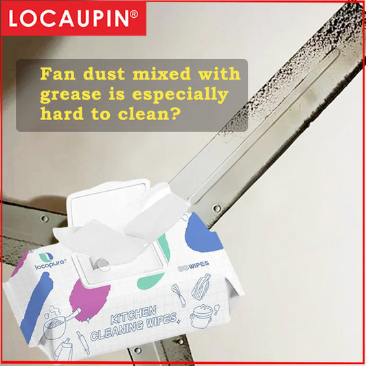 Locaupin Extra-large 80Sheet Kitchen Cleaning Wipes | Orange Oil | 9X Degreasing Power | Rich Foam | Gentle on Hands