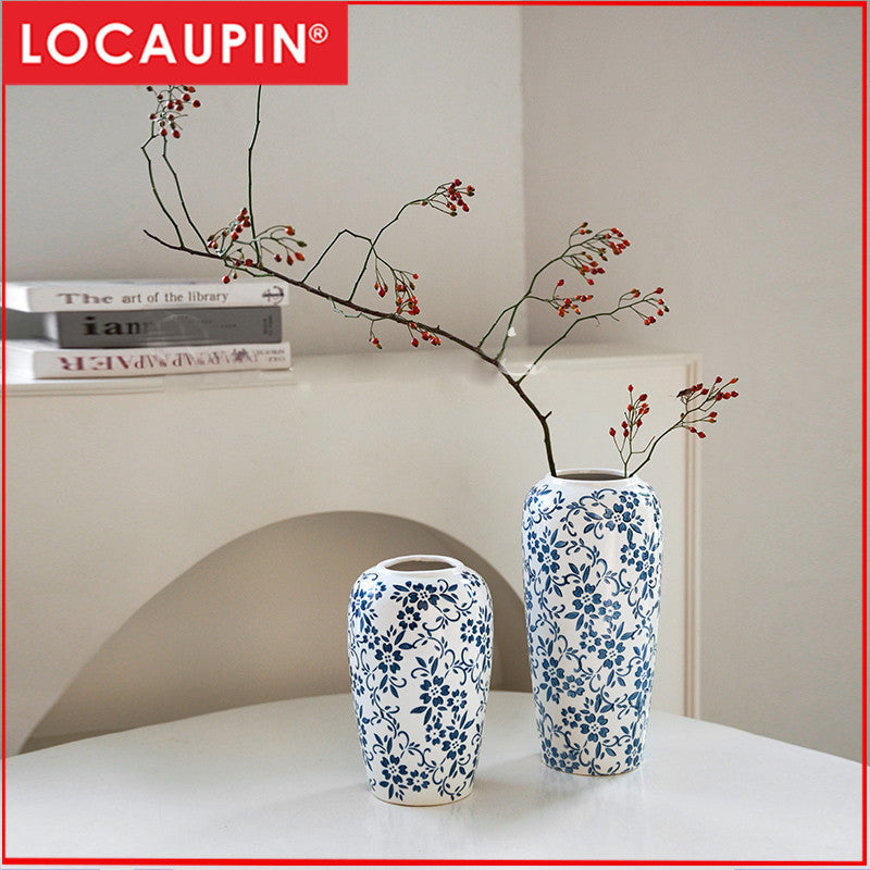 Locaupin Ceramic Vase | Vintage Oriental Home Decor | Elegant Table Centerpiece