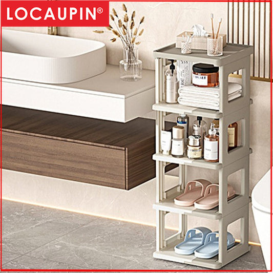 Locaupin Foldable Plastic Shoe Rack - Multi-Tier Space Saving Shoe Organizer for Entryway, Closet, Dorm Room