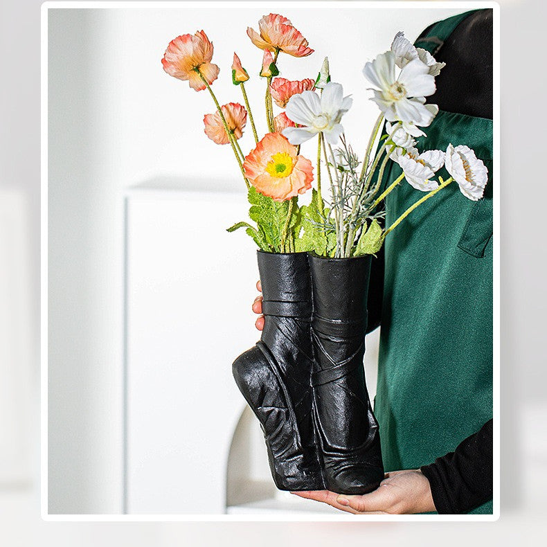 Locaupin Modern Art Ceramic Vase | Ballet Pointe Shoe Shape | Ceramic Table Decoration