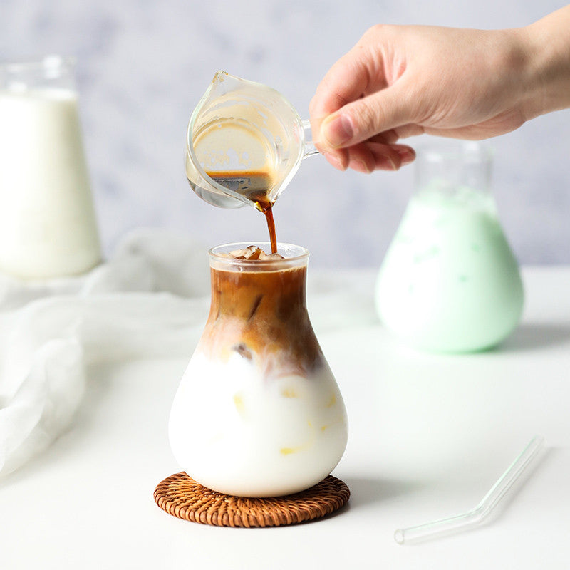 Locaupin Heat Resistant Healthy Glass Cups Water Glass Coffee Cups Flower Tea Glass  Microwave Safe Glass Cups