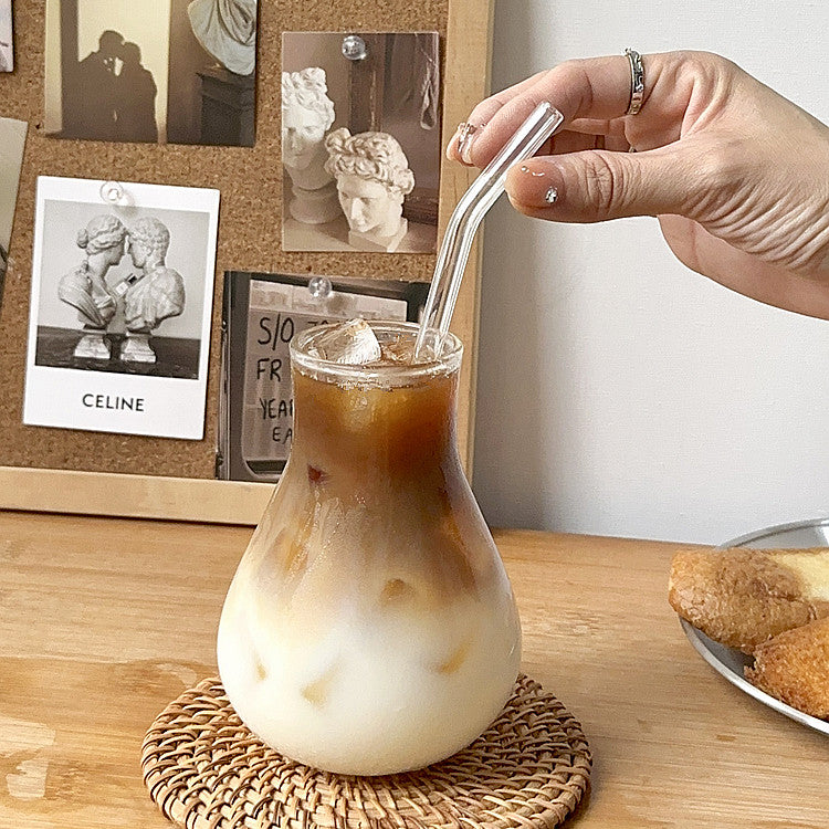 Locaupin Heat Resistant Healthy Glass Cups Water Glass Coffee Cups Flower Tea Glass  Microwave Safe Glass Cups