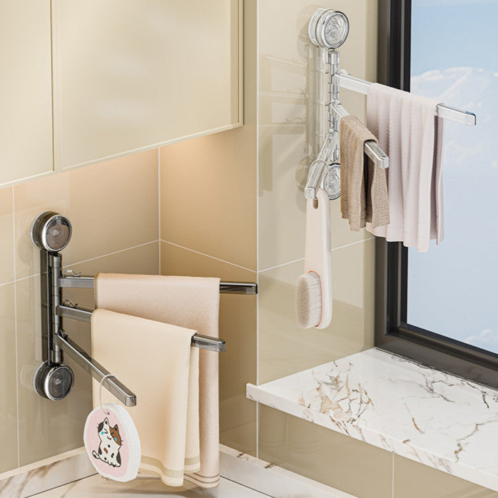 Locaupin Wall-Mounted Bathroom Towel Rack 180-Degree Rotatable Modern Minimalist Design Towel Holder