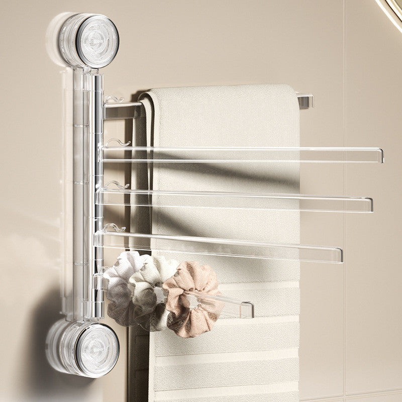 Locaupin Wall-Mounted Bathroom Towel Rack 180-Degree Rotatable Modern Minimalist Design Towel Holder