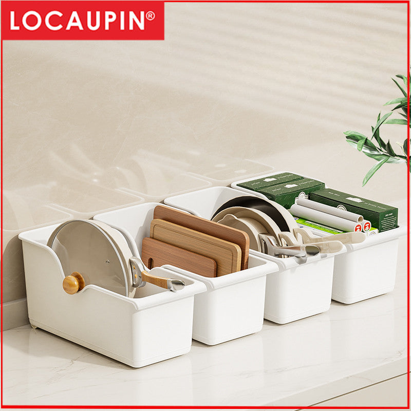 Locaupin Kitchen Storage Cabinet Box Storage Organizers Storage Bins Plastic Organizers Snack Storage