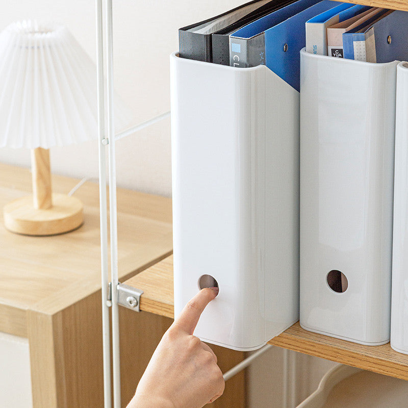 Locaupin Plastic Vertical File Folder Storage Organizer Bin,Hold Notebooks,Binders,Envelopes,Magazines for Home Office