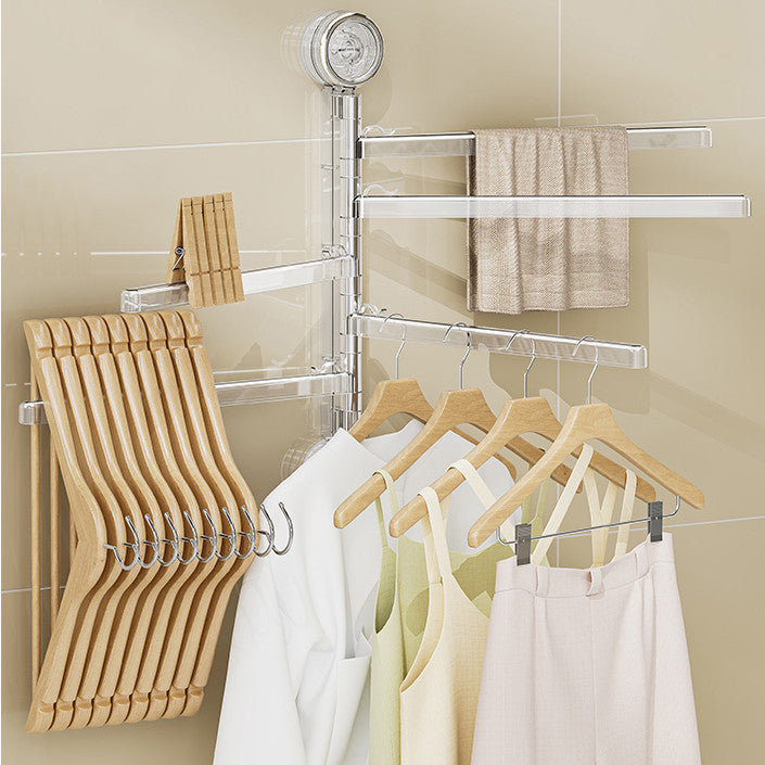 Locaupin Wall-Mounted Bathroom Towel Rack 180-Degree Rotatable Modern Minimalist Design Towel Holder