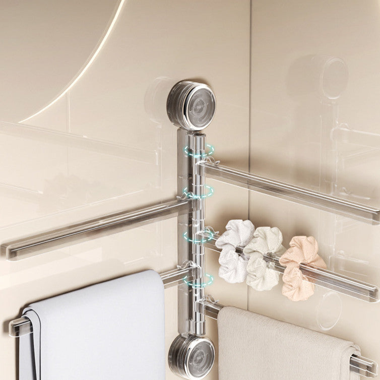 Locaupin Wall-Mounted Bathroom Towel Rack 180-Degree Rotatable Modern Minimalist Design Towel Holder