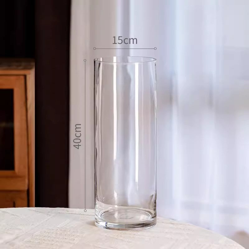 Locaupin Clear Glass Cylinder Vase,Floating Candle Holder Vase, Decor Vases,Clear Vases for Wedding Decorations