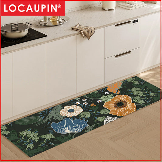 Locaupin Super Absorbent Bath Mat Bathroom Mat Super Absorbent Living Room Floor Mat Rubber Non-Slip Bottom