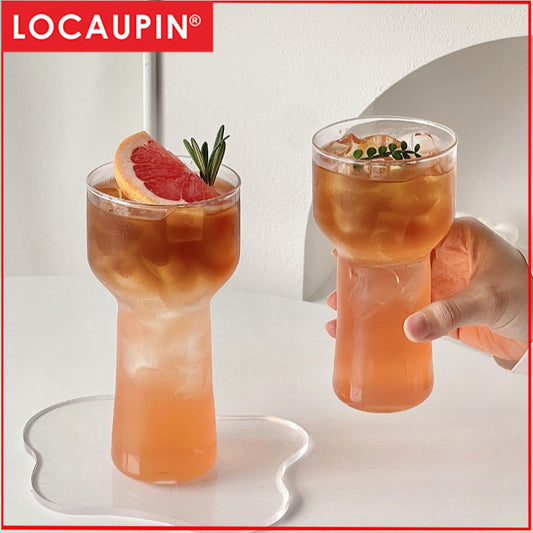 Locaupin 470ML Heat Resistant Healthy Glass Cups,Water Glass,Coffee Cups,Flower Tea Glass, Microwave Safe Glass Tea Cups