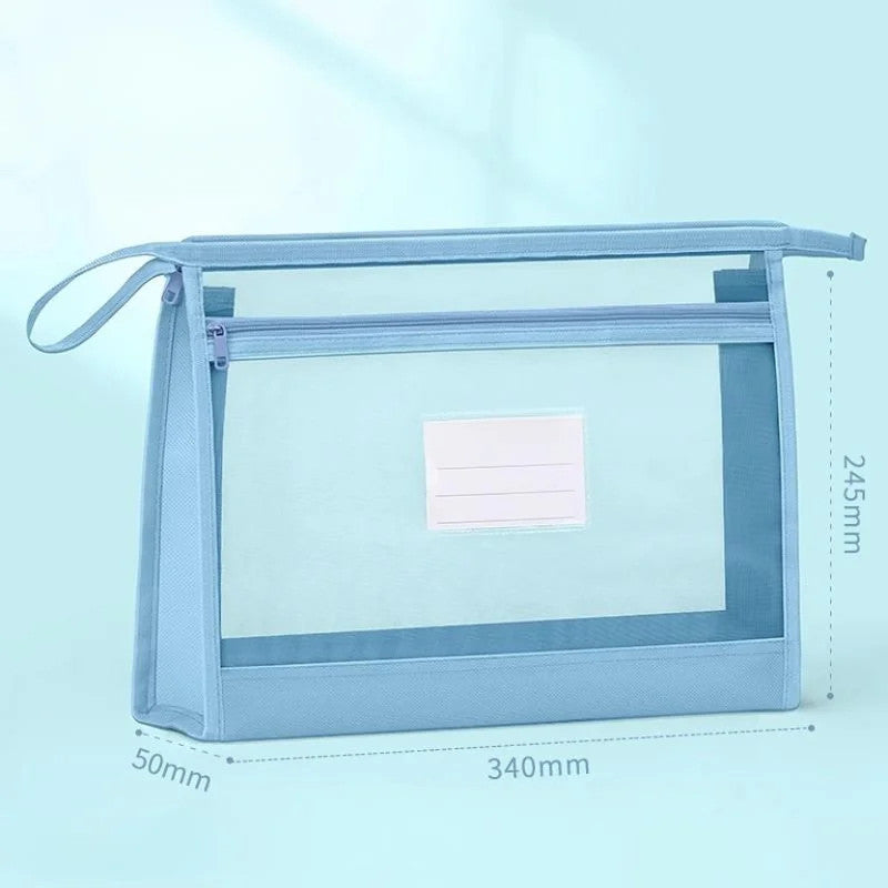 Locaupin Document Folder l Waterproof A4 File  Pouch for Office & School Use l File Bags l Morandi Color