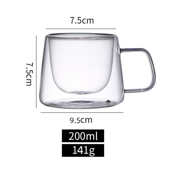 Locaupin Double Wall Glass Coffee Mugs Juice Mugs Teacups Heat Resistant Borosilicate Glass Cups with Cover