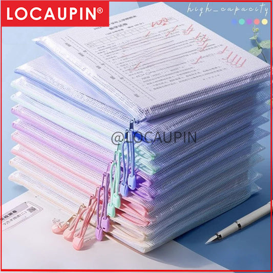 Locaupin 5pcs Document Folder l Waterproof A4 File  Pouch for Office & School Use l File Bags l Morandi Color